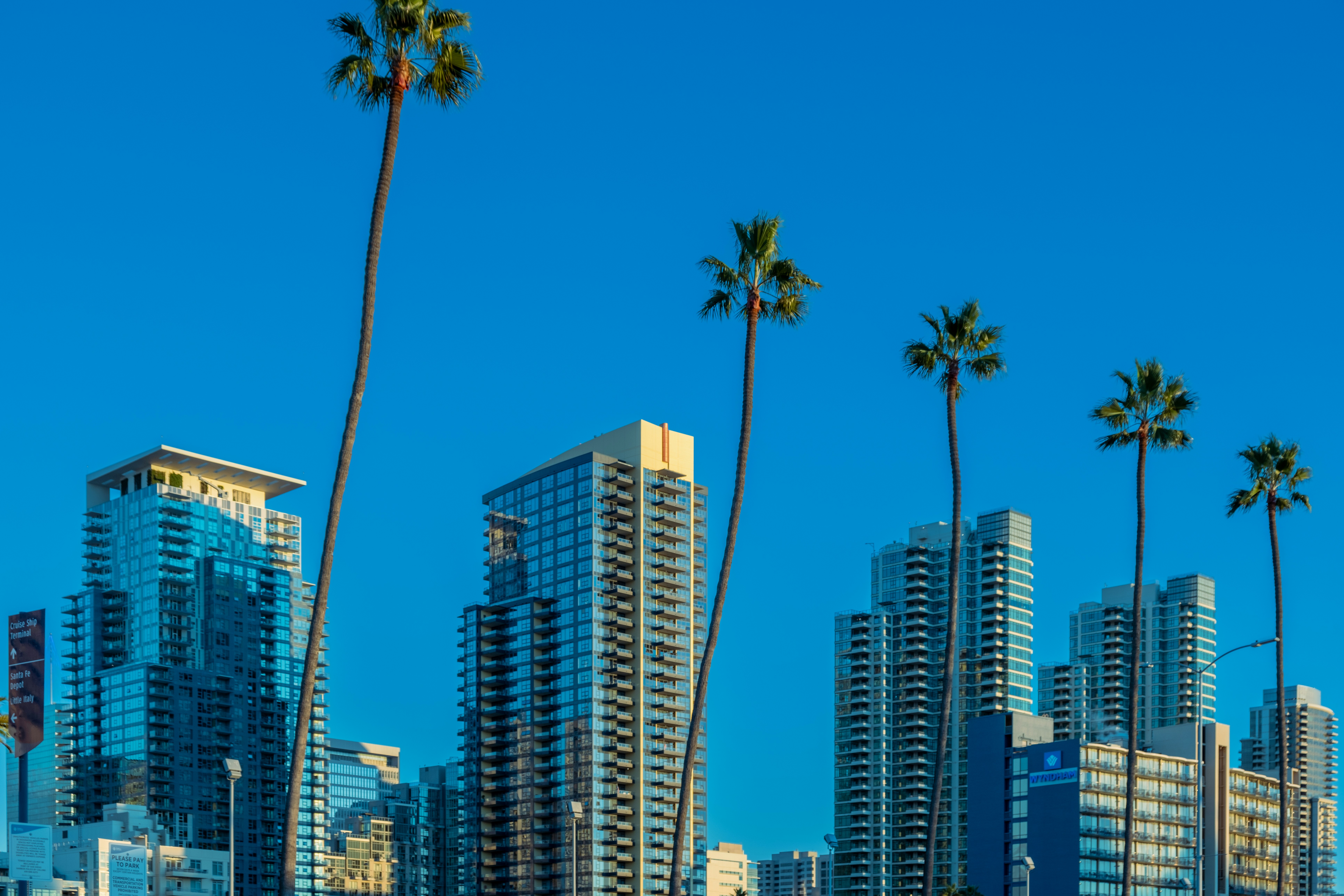 a group of tall buildings